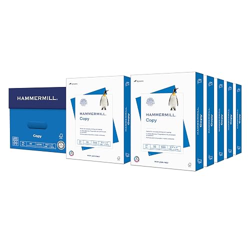 Hammermill Printer Paper, 20 lb Copy Paper, 8.5 x 11 - 10 Ream (5,000 Sheets) - 92 Bright, Made in the USA