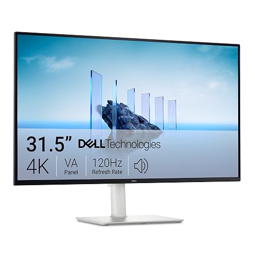 Dell 32 Monitor S3225QS, 4K UHD VA, 120Hz, FreeSync Premium, Eye Comfort | 3840x2160, 31.5in, 3000:1 Contrast, 300 cd/m2 Brightness, 4ms, 99% sRGB, Anti-Glare, HDMI, DisplayPort