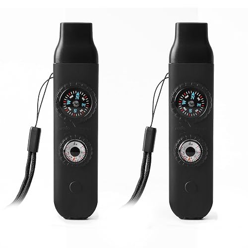 Emergency Survival Safety Whistle，Whistle for Kids with Lanyard,Compass,Thermometer,Ideal for Kayaking, Boating, Hiking, Camping, Climbing