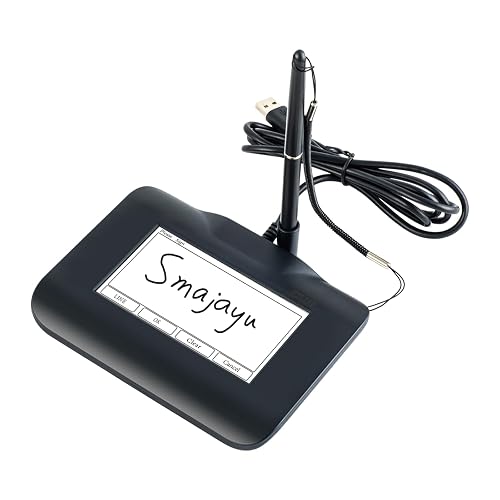 SMAJAYU FP430S 4.3 Inch Color LCD Backlit Electronic Signature Pad, USB Signature Capture Tablet with Stylus Pen, PDF Signautre, Compatible with Windows 7 8 10 11 Computer, Laptop