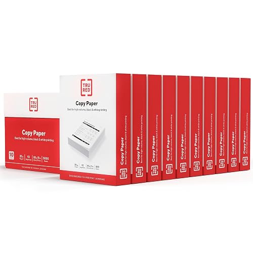 TRU RED by Staples Copy & Printer Paper, 8.5x11, 20lb, 92 Bright, 5,000 Sheets/Carton