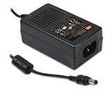 MEAN WELL GST25A12-P1J AC/DC High Reliability Industrial Table Top Power Supply, 2.1mm Plug Level VI, 3-Wire, 12 Volt, 2080 mA, 25 Watt