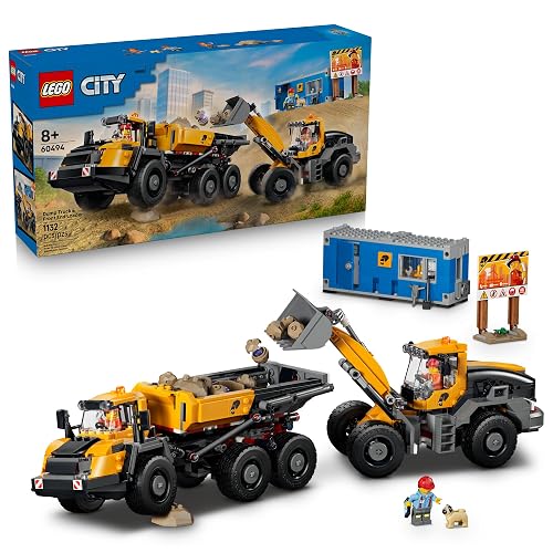 LEGO City Dump Truck & Front End Loader 60494 | Building Toys for Boys & Girls, Ages 7+, Construction Truck Toy, Functional Loader & Dump Truck, 1,132 pieces, Gift Idea