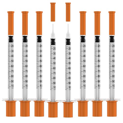 1ml/cc Disposable Syringe with 30Ga 5/16" (8mm) Needle,(100 Pack) Individually Wrapped| Lab Supplies