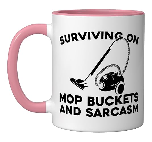 Cleaner Housekeeping Janitorial - Sanitation Cleaner Ceramic Mug, Pink/White
