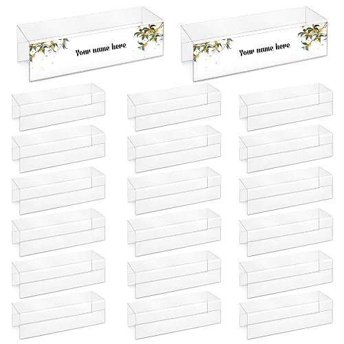 20 Pieces 2.25 Inch Cubicle Name Plate Holders Cubicle Name Tags Clear Cubicle Name Sign Bulk for Office Home Classroom Library 8.5 x 2.5 x 2.4 Inch