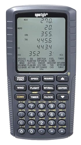 Sporty's Electronic E6B Flight Computer for Pilots | FAA Approved for Tests, Protective Case, 24 Aviation Functions and 20 Conversions