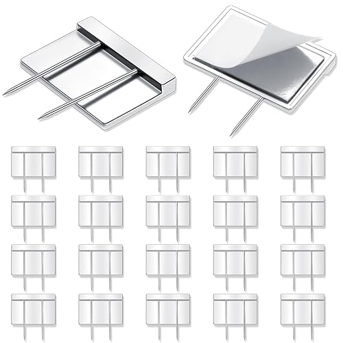 Amylove 20 Pcs Silver Cubicle Pins Partition Long Push Pins Fabric Clips Cubicle Name Plate Holders for Office Furniture Corkboard Fabric Mounting