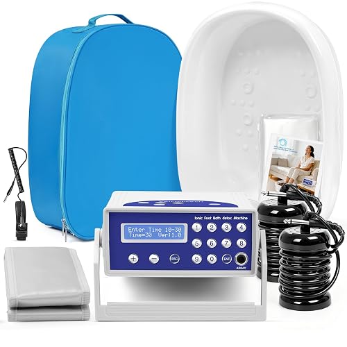 Veicomtech Foot Detox Machine with Basin & Heating Belt | 2-in-1 Ionic Foot Bath Detox Machine, Ionic Foot Spa with Blue Bag, Detox Foot Spa for Personal Care and Salons