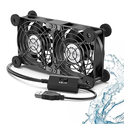 ELUTENG Dual Cooling Fan Whisper Quiet 80mm USB Fan 3 Adjustable High Speed | Computer Fans, USB Port Heatsink Fans Compatible for PS4, PS5, Router, Laptop, PC, Xbox Cooling Electronics