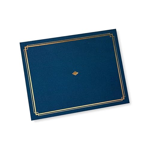 Gartner Studios Navy & Gold Foil Certificate Holders, 8.5"x11", 36 Count | Present graduation & award documents in style. Navy cardstock with gold foil accents & corner slots fit 8.5"x11". 36 count.