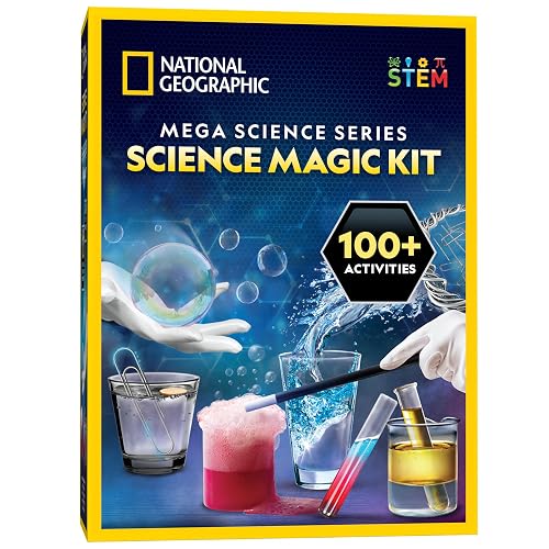 National Geographic Science Magic Kit with 100+ Experiments for Kids 8-12 | Magic Tricks, Chemistry Activities, Hands-On Science Experiments, STEM Projects, STEM Learning Toy, Birthday Gift