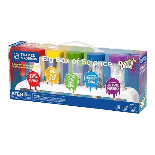 Thames & Kosmos Ooze Labs: Big Box of Science | 5 Fun, Simple, Safe STEM Experiments | DIY Slimes, Crystal Feather, Instant Snow, Oobleck | Great Party Favors, Easter Basket Goodie, Stocking Stuffers
