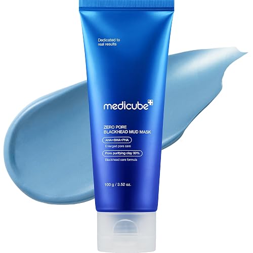 medicube Zero Pore Blackhead Mud Mask - Pore Cleansing & Gentle Exfoliating | Blackhead-Removing Clay Mask with AHA BHA PHA, Pore Minimizing & Cooling Care, 3 Min Quick Dry, Korean Skincare 3.52 oz.