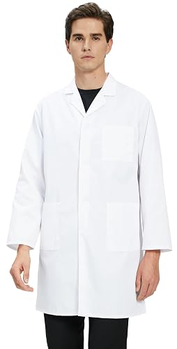 GOQUCHEP Lab Coat for Men, Medical Coat for Doctor Nurse Student Science