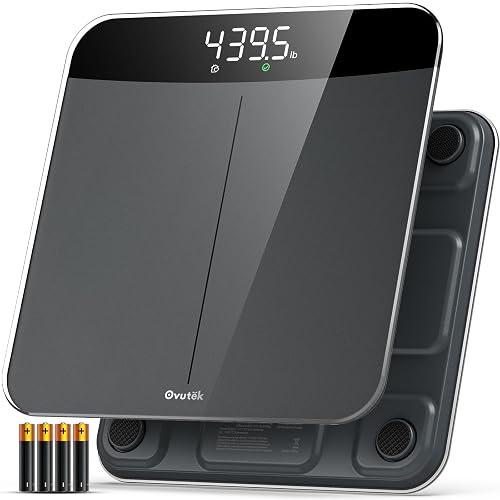 Ovutek Bathroom Scales Digital Weight 450lb, Most Accurate to 0.05lb | Extra LED Display with Large Clear Numbers for Body Weighting, Baby, Pet, Elderly Home Use, Sturdy and Durable Base Machine