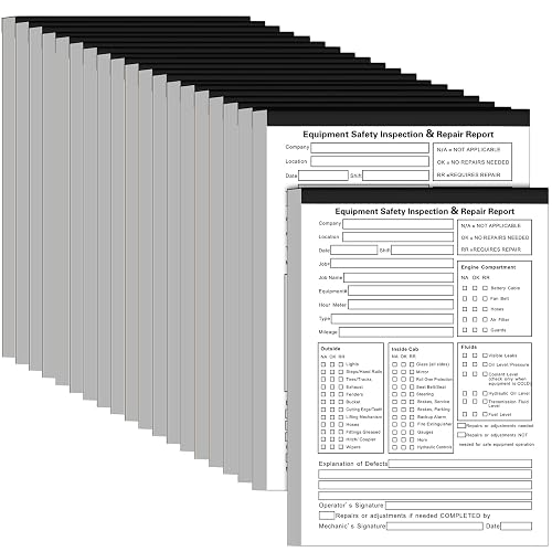 Humyoun 20 Pack Equipment Inspection Book, Vehicle Report, 2-ply