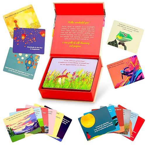 HALD Positive Affirmation Cards for Mindfulness - 60 Motivational Cards | Inspirational Quote Cards with Reflections - Daily Affirmations for Women, Men & Youth - Self Care Gifts - Affirmation Cards