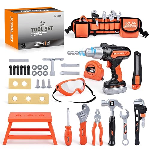 Kids Tool Set Toddlers Tool Kit Kid Toddler Tools Belt 3 4 5 Year Old | Construction Tools Toys for Boys Birthday Gifts Age 3 4 5