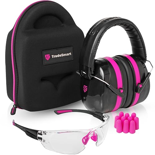 TradeSmart Shooting Ear & Eye Protection Kit, Combined NRR 38 | Every option stores in a hard clip-on case. You get anti-fog UV400 safety glasses, foam earplugs and foldable earmuffs.