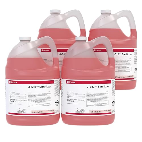 Diversey Suma Final Step J-512 Sanitizer, No Rinse, 1 gal, 4 Pack | No Rinse Formula, Food Contact Surfaces, Utensil Immersion, Foodservice Ready, NSF Listed, 1:512 Dilution, EPA Certified