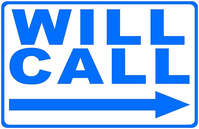 Metal Sign, Will Call Pickup Mark with Right Arrow, Direction Notice for Business Service Areas, 8x12 Inch