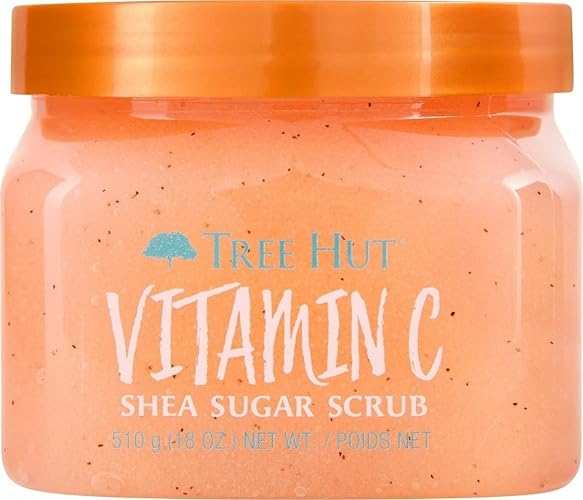 Tree Hut Body Scrub, Vitamin C, 18 Oz | Exfoliating & Hydrating Sugar Scrub w/ Shea Butter, Vitamin C & Essential Oils, Smooth Skin