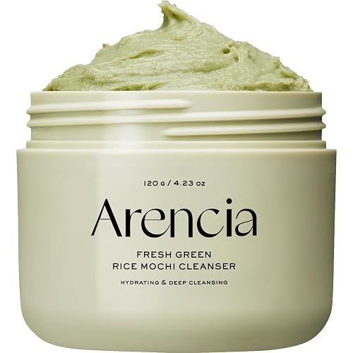 Arencia Korean Rice Mochi Face Cleanser - Face Wash, Gentle Scrub All in One for Deep Cleansing, Moisturizing, Pore Minimizing with Rice Water & Green Tea (4.23oz)
