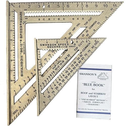 SWANSON Tool Co., Inc SW1201K Value Pack 7 inch Speed Square and Big 12 Speed Square (without layout bar) ships with Blue Book