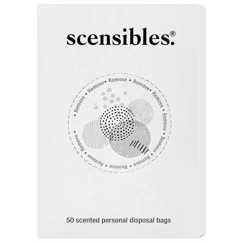 Scensibles Personal Care Disposal Bags Refill Box (50 Count) – for Tampons, Pads, Liners, Condoms & More – Discreet, Hygienic & Odor-Reducing