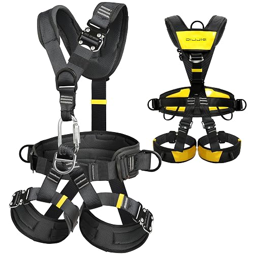 DIJJIG Full Body Climbing Safety Harness for Tree Rock Climbing | Thickened full body safety harness for tree climbing,rappelling,fire rescue and outdoor adventures