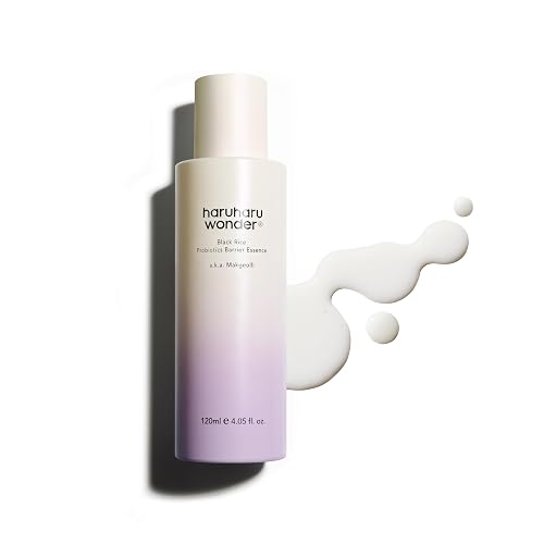 haruharu Wonder Black Rice Probiotics Barrier Essence, Milky Toner, Skin Flooding & Layering, Strengthens Skin Barrier, Moisturizes, Glowy Radiant Skin, Non-Comedogenic, Vegan Korean Skincare