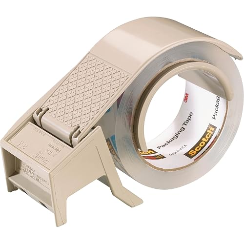 3M Scotch Box Sealing Tape Hand Dispenser H122, Gray, for 2" Tape | Lightweight and Compact for Commercial Packaging, Shipping, Moving, Carton and Box Sealing
