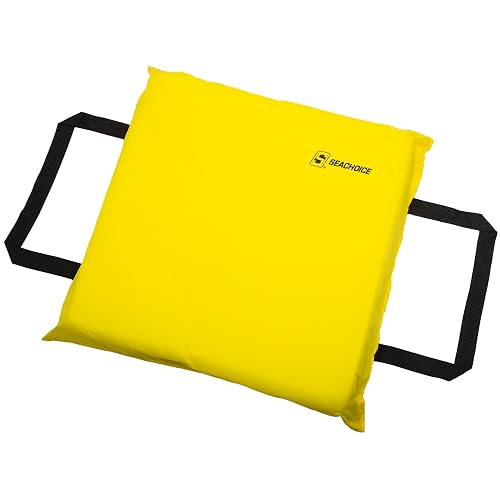 Seachoice Emergency Marine Foam Flotation Cushion, Square, 15 in. X 15 in, Safety Yellow