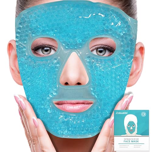ZNÖCUETÖD Cold Face Ice Mask Facial Ice Pack, Hot Cold Compress for Face | Face SPA Gift for Woman Dark Circles Facial Puff, Pressure, Headaches, Skin Care, Post Laser Cosmetic Care, Reversible
