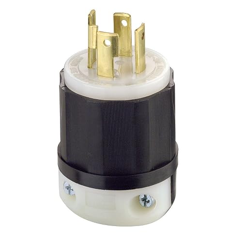 Leviton 30 Amp, 480 Volt 3-phase, NEMA L16-30P, 3P, 4W, Locking Plug, Industrial Grade, Grounding, 2731, Black-White
