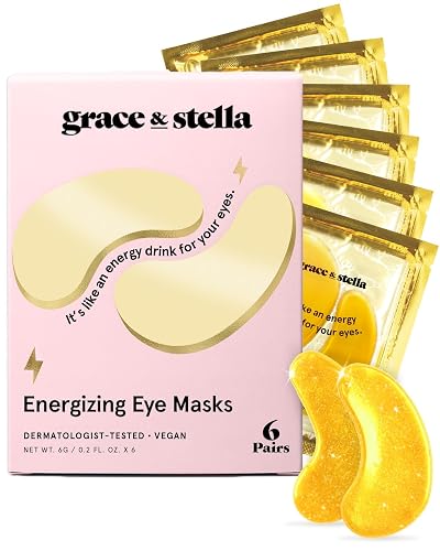grace & stella Award Winning Under Eye Mask - Teen Gifts, Gel Eye Patches for Dark Circles, Puffy Eyes, Wrinkles, Undereye Bags, Travel Gifts for Women - Vegan, Self Care (6 Pairs, Gold) | Eye Masks for Dark Circles, Puffy Eyes, Wrinkles, Undereye Bags, Travel Gifts for Women - Vegan, Self Care (6 Pairs, Gold)