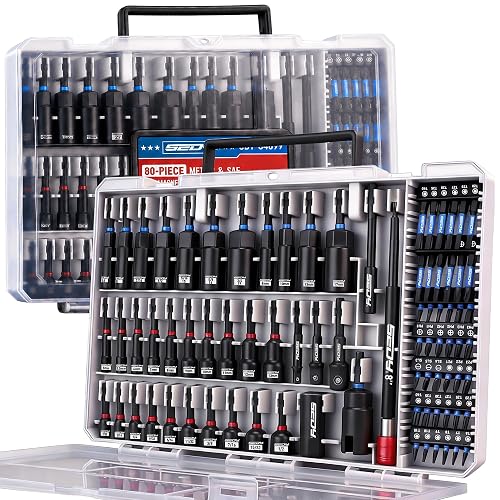 80-Piece Premium Magnetic Impact Nut Driver Set Metric & SAE with Socket Adapters, Bit Holder, Wing Nut Driver, Universal Sockets, Quick Release Extension, Power Bits