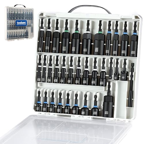 toolant Magnetic Nut Driver Set, 34-Piece | Deep nut drivers, impact socket adapters, wing nut driver, magnetic retention, organized storage case