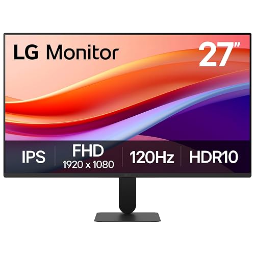 LG 27U411A-B 27-inch Full HD (1920 x 1080) IPS Computer Monitor, 120Hz, HDR10, Reader Mode, Flicker Safe, HDMI, Slim Stand Base, Black