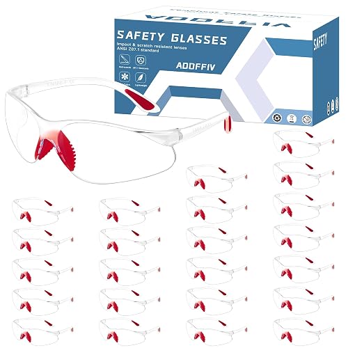 AOOFFIV Ansi Z87.1 Safety Glasses for Men, Anti Fog Eye Protection Glasses | Soft Nose Bridge and Temple Tips, Impact Resistant, Scratch Resistant, Safety Glasses Bulk for Construction, Woodworking