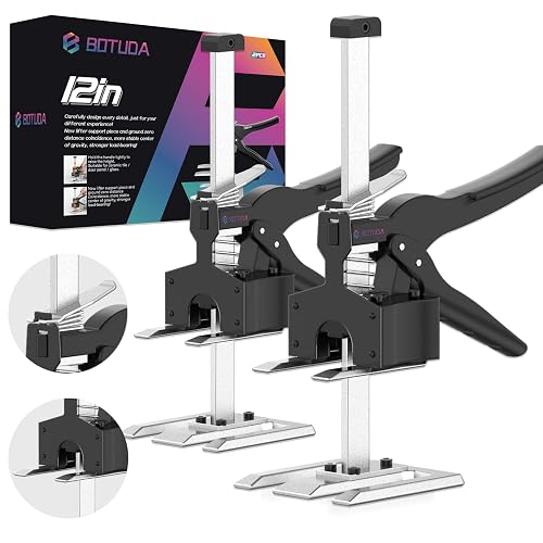 BOTUDA Labor Saving Arm Jack 2 Pack-12 Furniture Jack, Black | Raises up to 6.7 inches. Perfect multifunctional lifter for cabinets, doors, windows, panels, and heavy furniture.