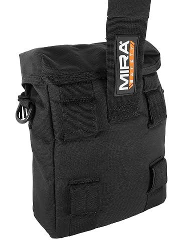 Gas Mask Pouch Bag Respirator-Gear Survival Emergency Professional Equipment (Pouch) | Drop-leg design keeps mask accessible. Tactical gear pouch for full-face respirators. MOLLE-compatible straps. Black