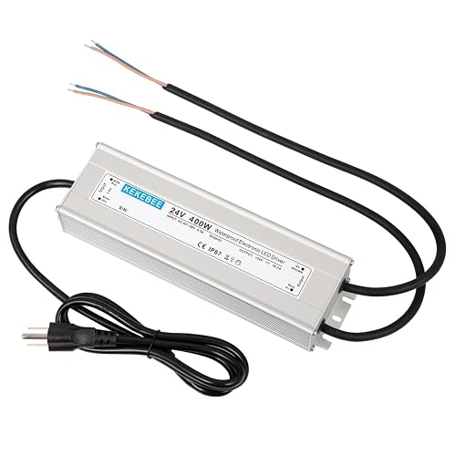 KEKEBEE LED Driver 24V 400W Waterproof Power Supply IP67 DC Power Supply | 24V 16.6A Switching Power Supply Landscape Transformer Suitable for Indoor and Outdoor LED Lighting and Any 24V DC Equipment