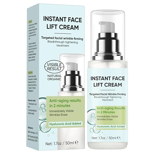HQEHQE Instant Face Lift Cream, Anti Aging Tightening Facial Serum for Wrinkles and Fine Lines, Firming Under Eye Skin Care Cream for Smooth Radiance, 1.7 Ounce