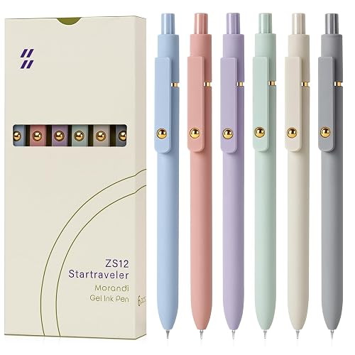 FIOVER Gel Pens 6pcs 0.7mm Fine Point Black Ink Quick Dry Pens | Smooth Writing Pens for Journaling, Nurse Aesthetic Cute Office School Supplies, Gifts for Women and Men