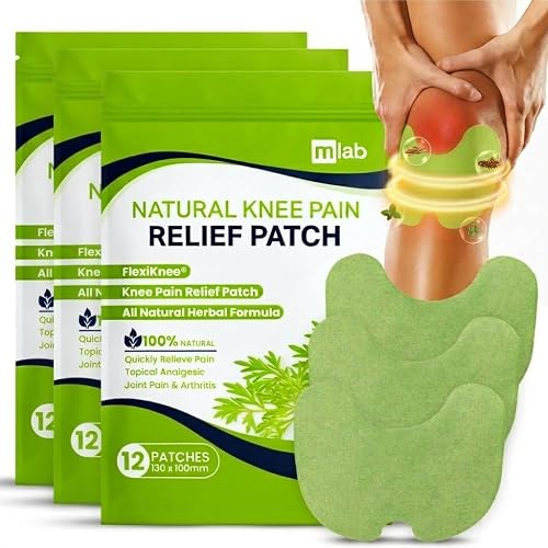 FlexiKnee Warming Herbal Knee Pain Patches (36 Count) - 12-Hour Strong Hold | Medical-Grade Adhesive Heat Patches for Bone-on-Bone, Joint Ache, Muscle Soreness Support - Pain Relief for Knees, Back, Neck