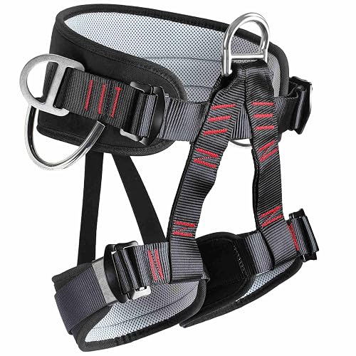 HandAcc Thicken Professional Safety Belt with Magnesium Alloy Connection Ring - Tree Climbing, Fire Rescue, Rappelling Gear