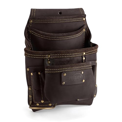 Ox Pro Full Grain Leather Tool Pouches - Made with Double Stitching and Rivet Reinforced Pockets