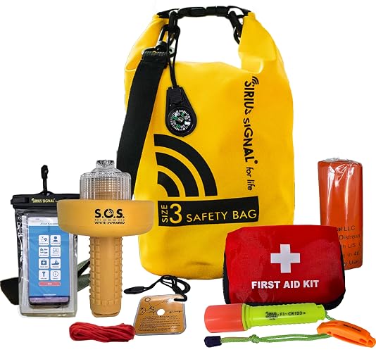 Sirius Signal SB-3L Boating Safety Dry Bag Kit - USCG Approved | Emergency SOS Kit, Includes Electronic Boat Flare Replacement, Essential Safety, Ideal for Kayaks, Boats, and Paddle Craft